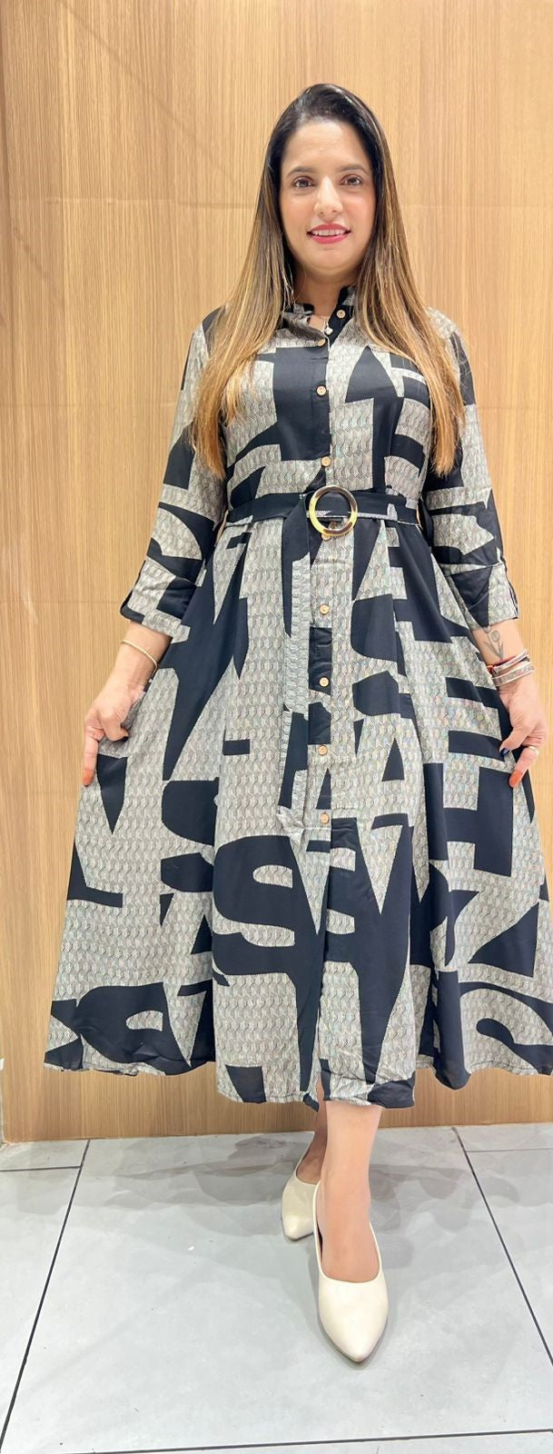 Pure German Rayon Black Midi