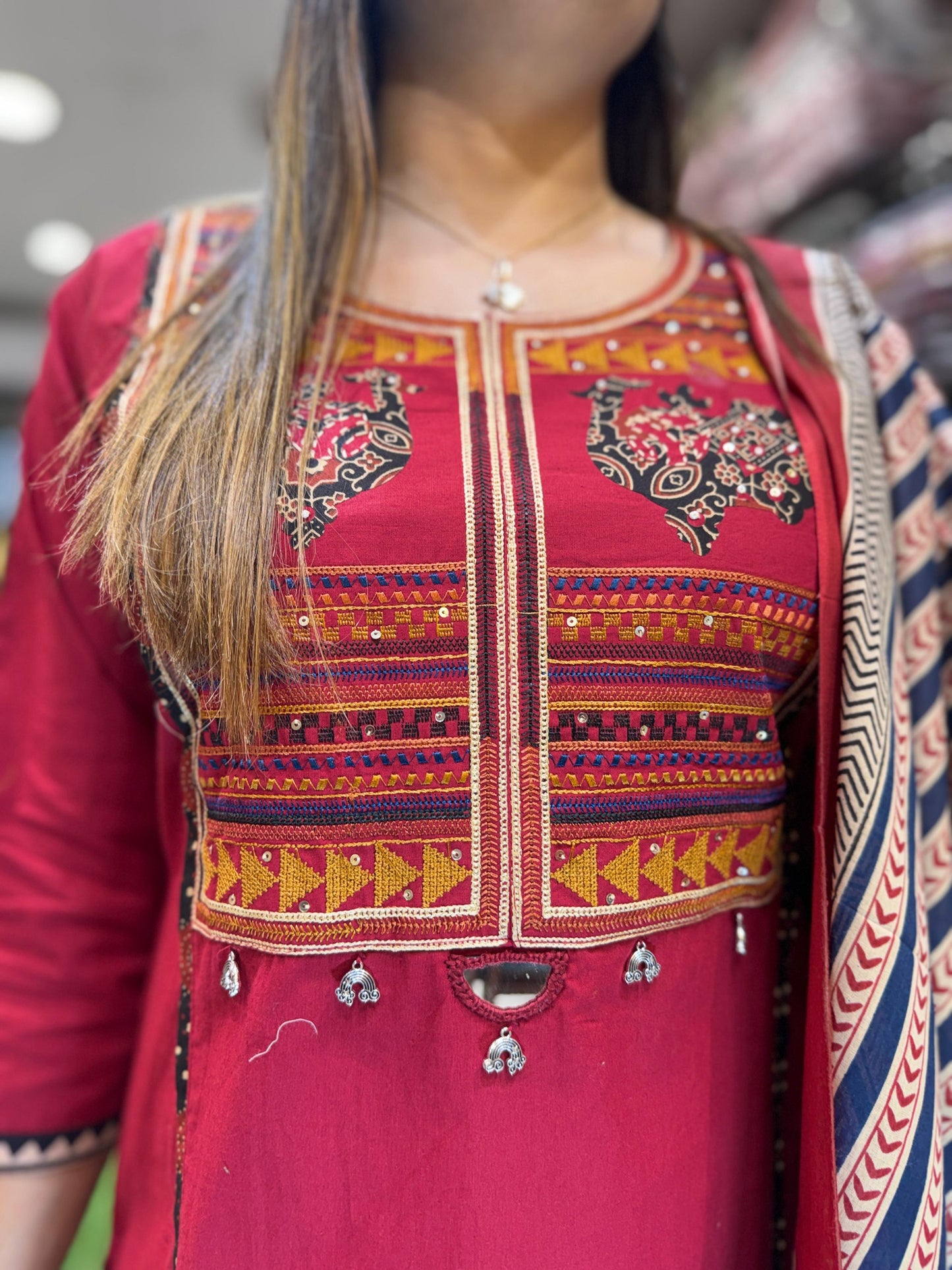 Pure Slub Cotton Maroon 3pc Set
