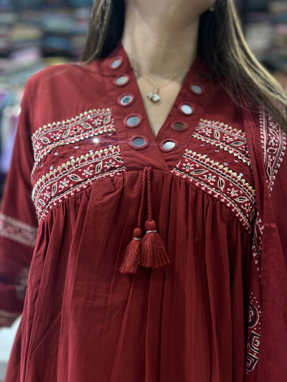 Pure Cotton Maroon 3pc Set