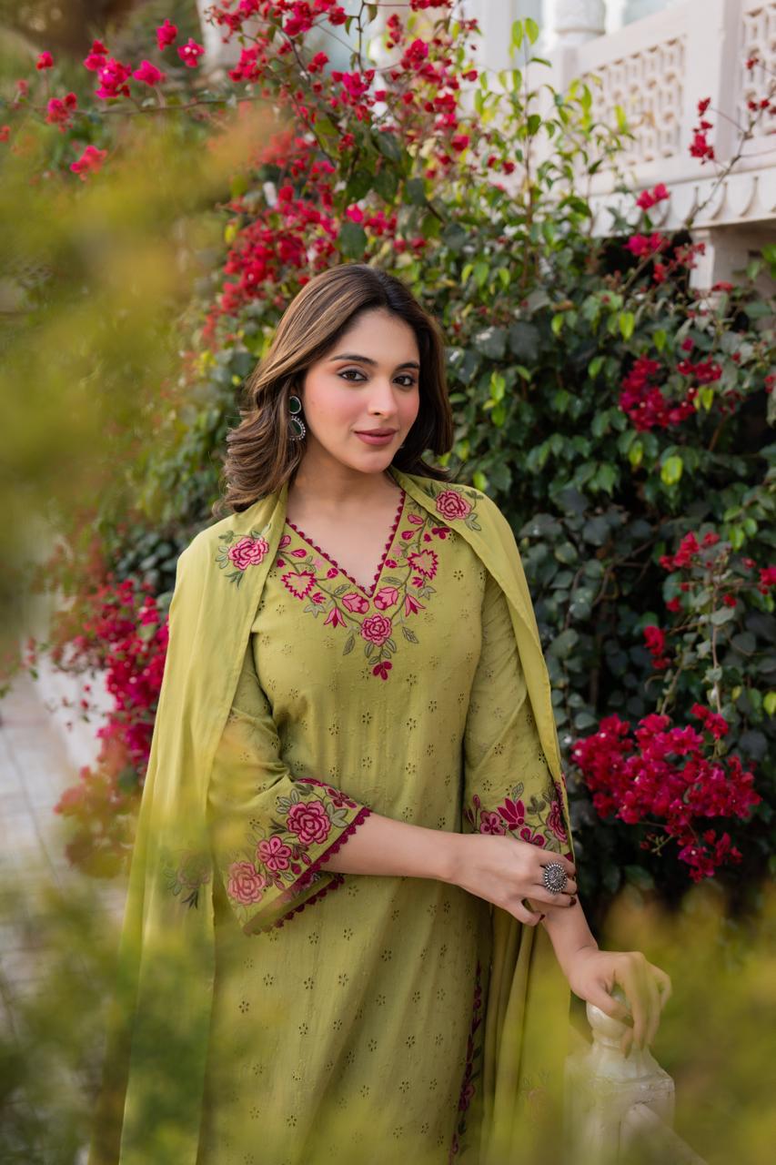 Pure Cotton Green 3pc Set