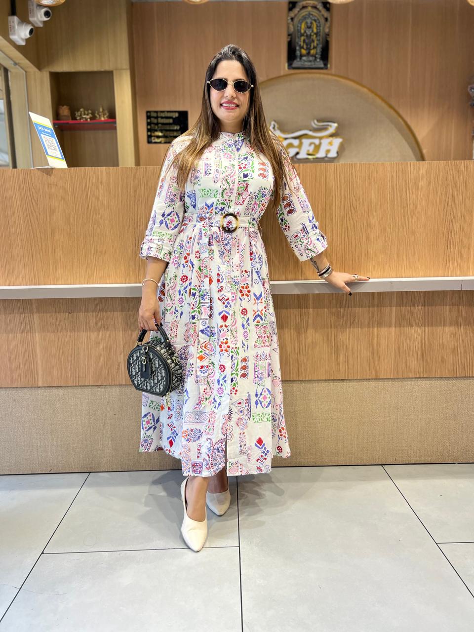 Pure Mull Cotton White Midi