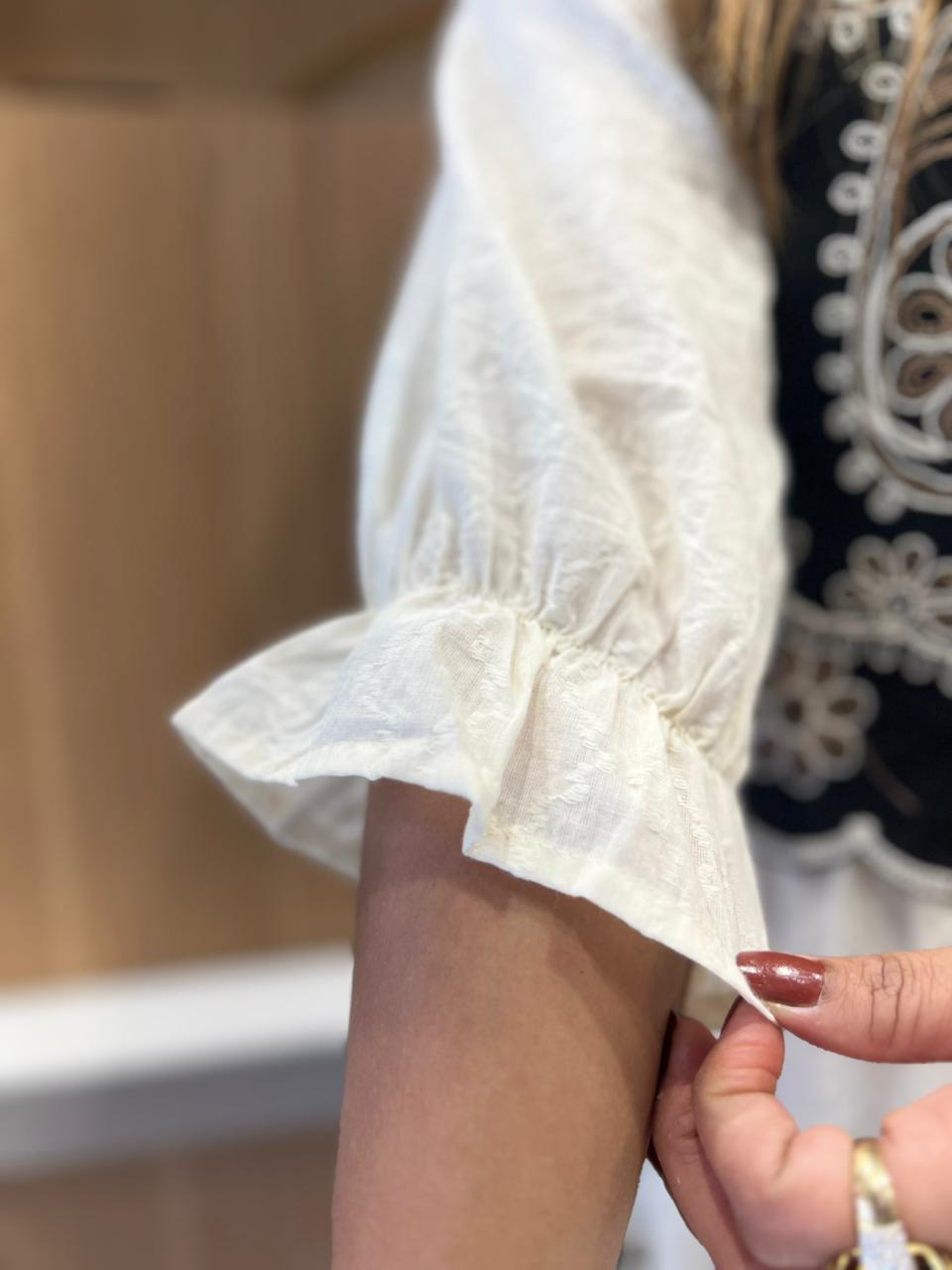 Pure Mull Cotton Off White Midi With Jacket