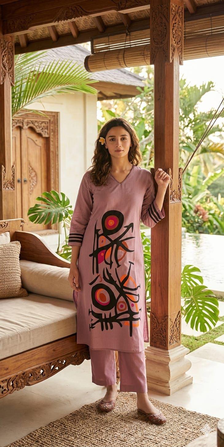 Pure Mull Cotton Onion Pink 2pc Set