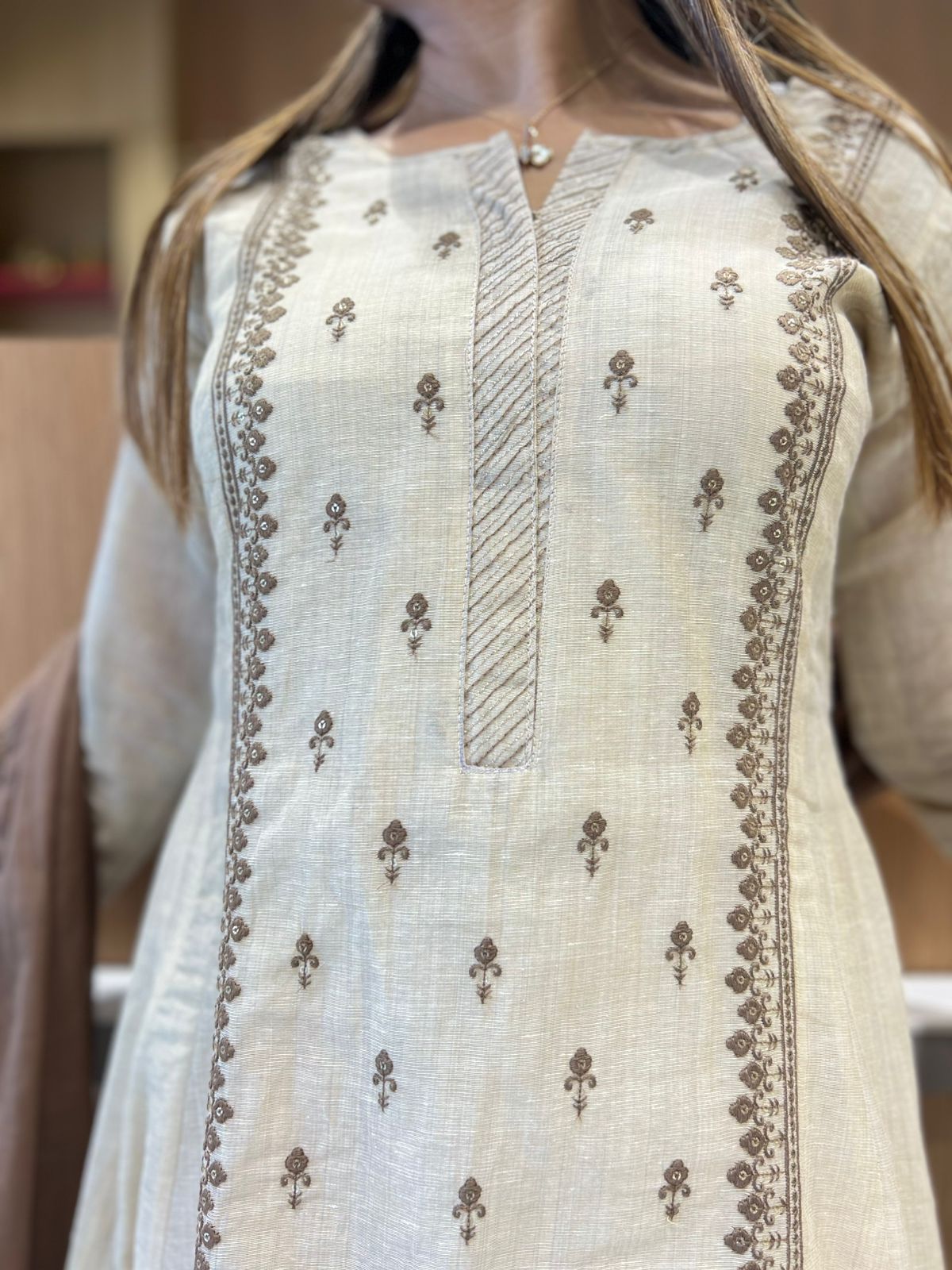 Pure Linen Silk Dusty Off White 3pc Set