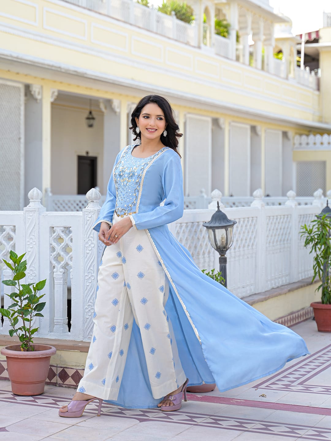 Pure Muslin Sky Blue 2pc Set