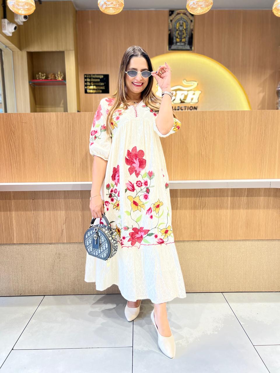 Pure Doby Cotton Off White Midi