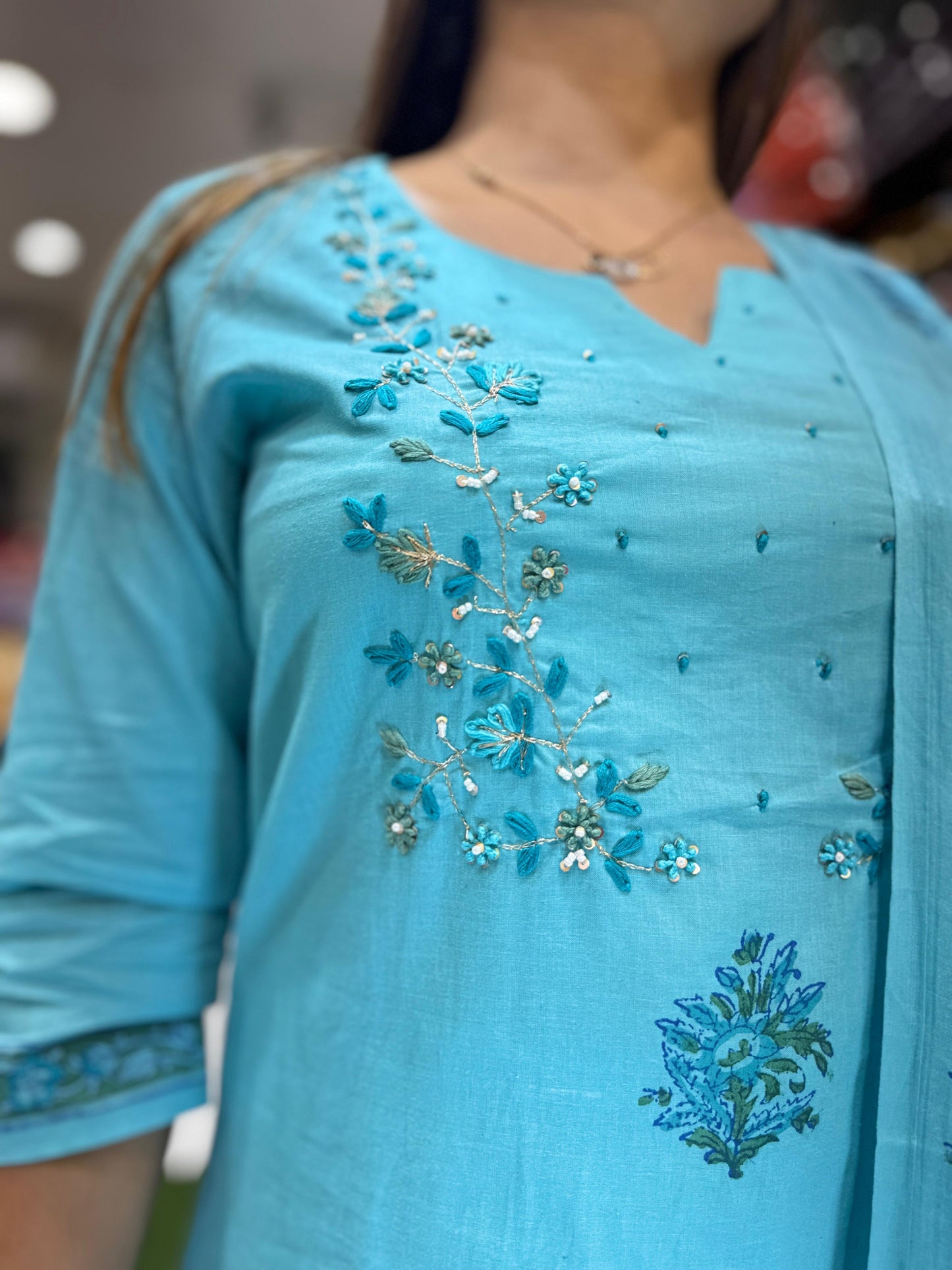 Pure Cotton Ice Blue 3pc Set