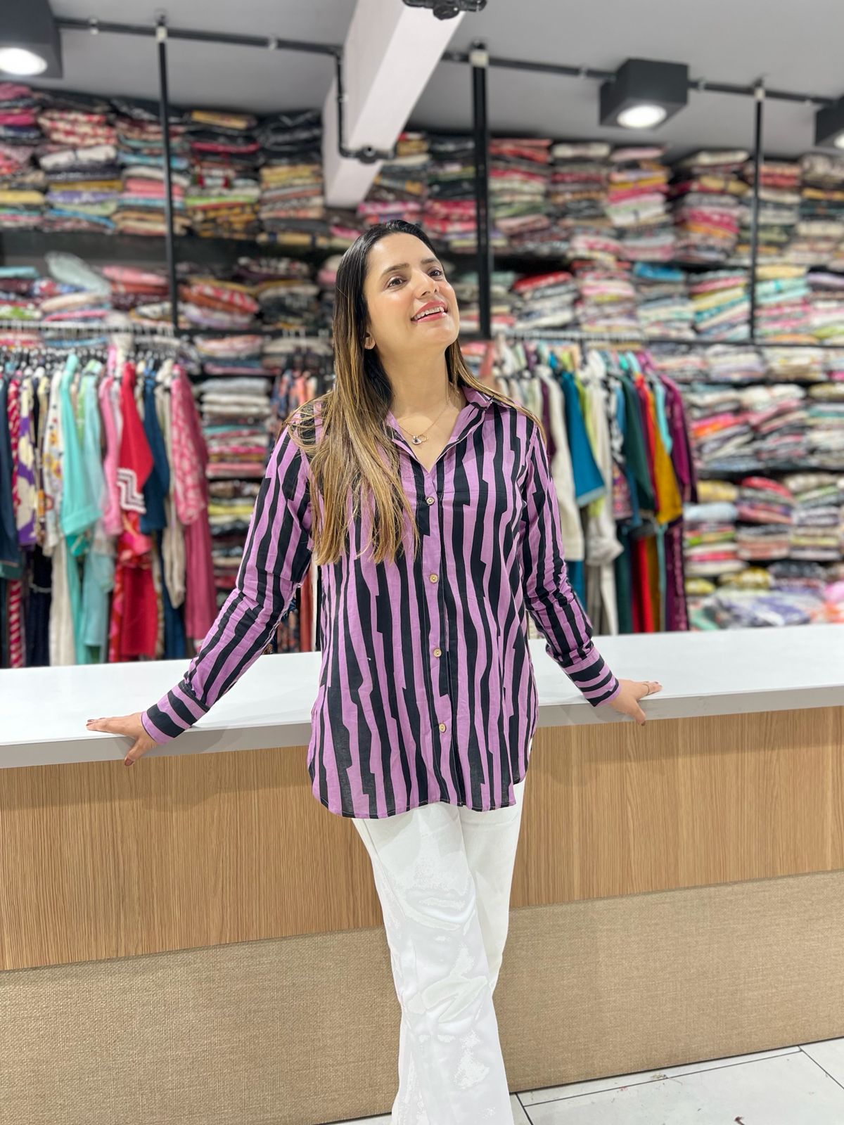 Pure Cotton Purple Shirt