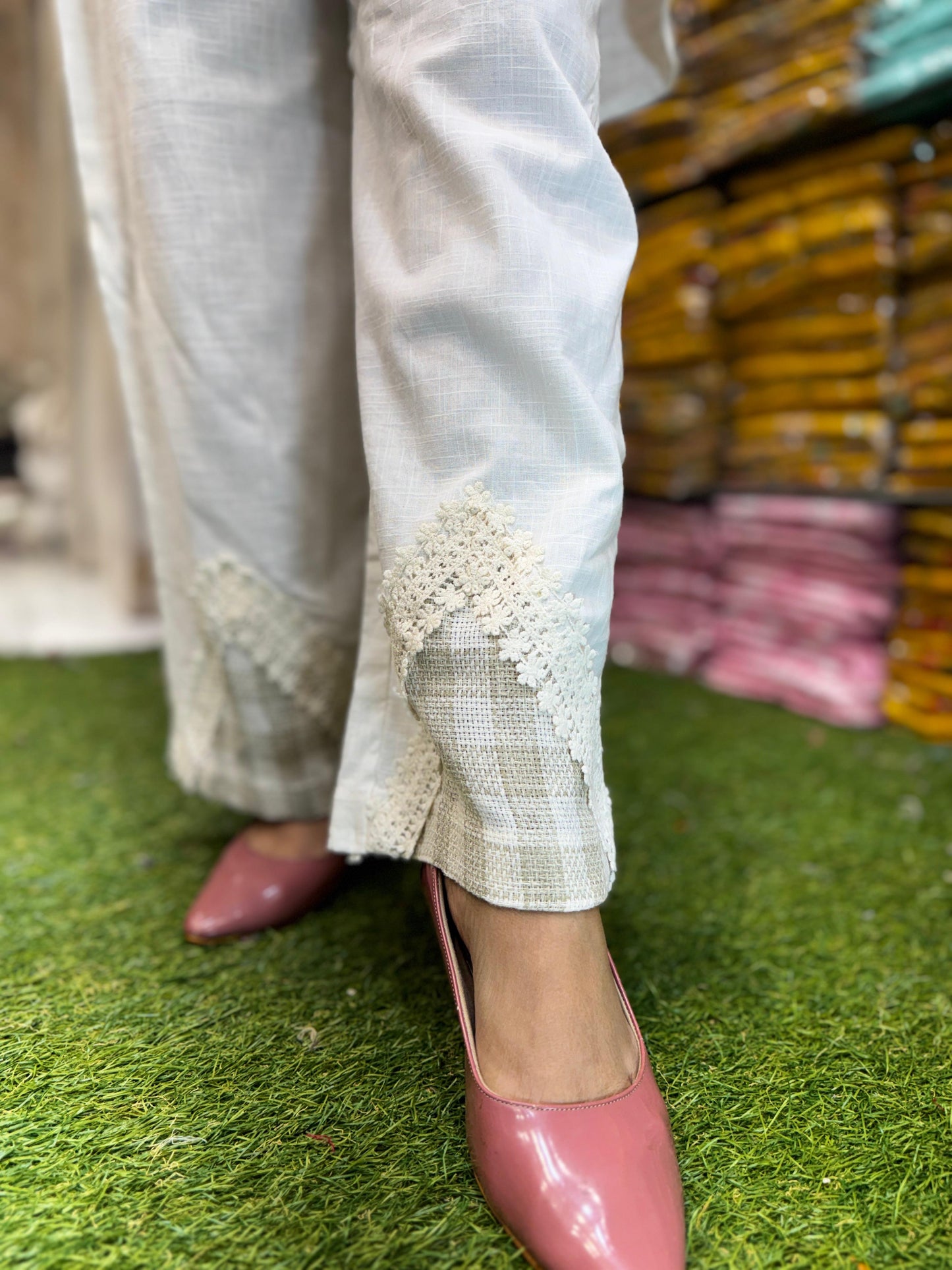 Pure Linen Jute Pearl White 2pc Set