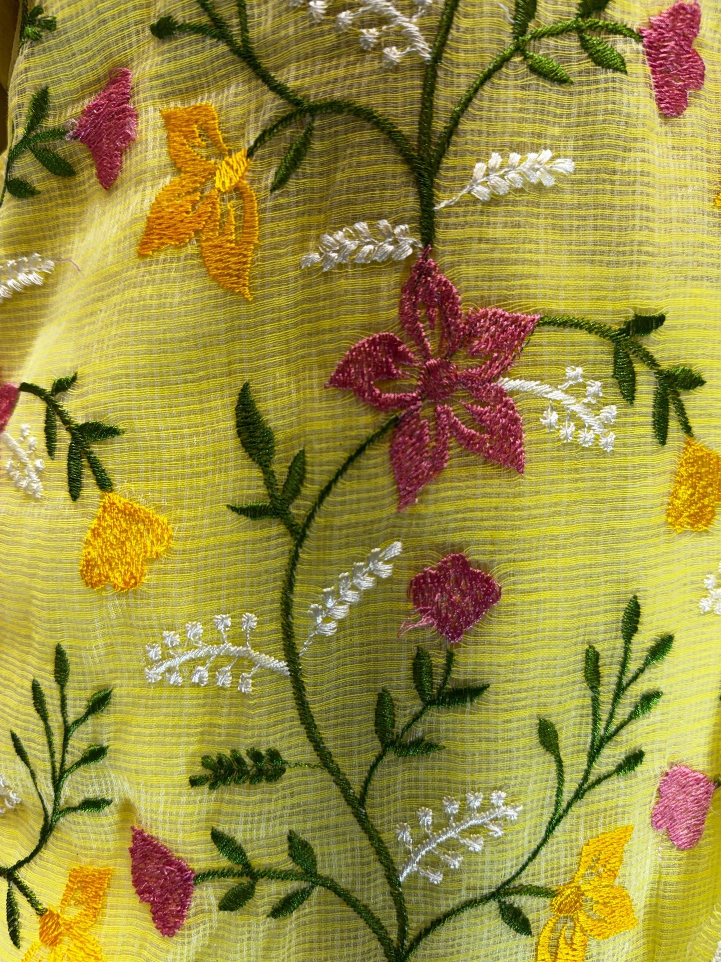 Pure Kota Doria Yellow 3pc Set