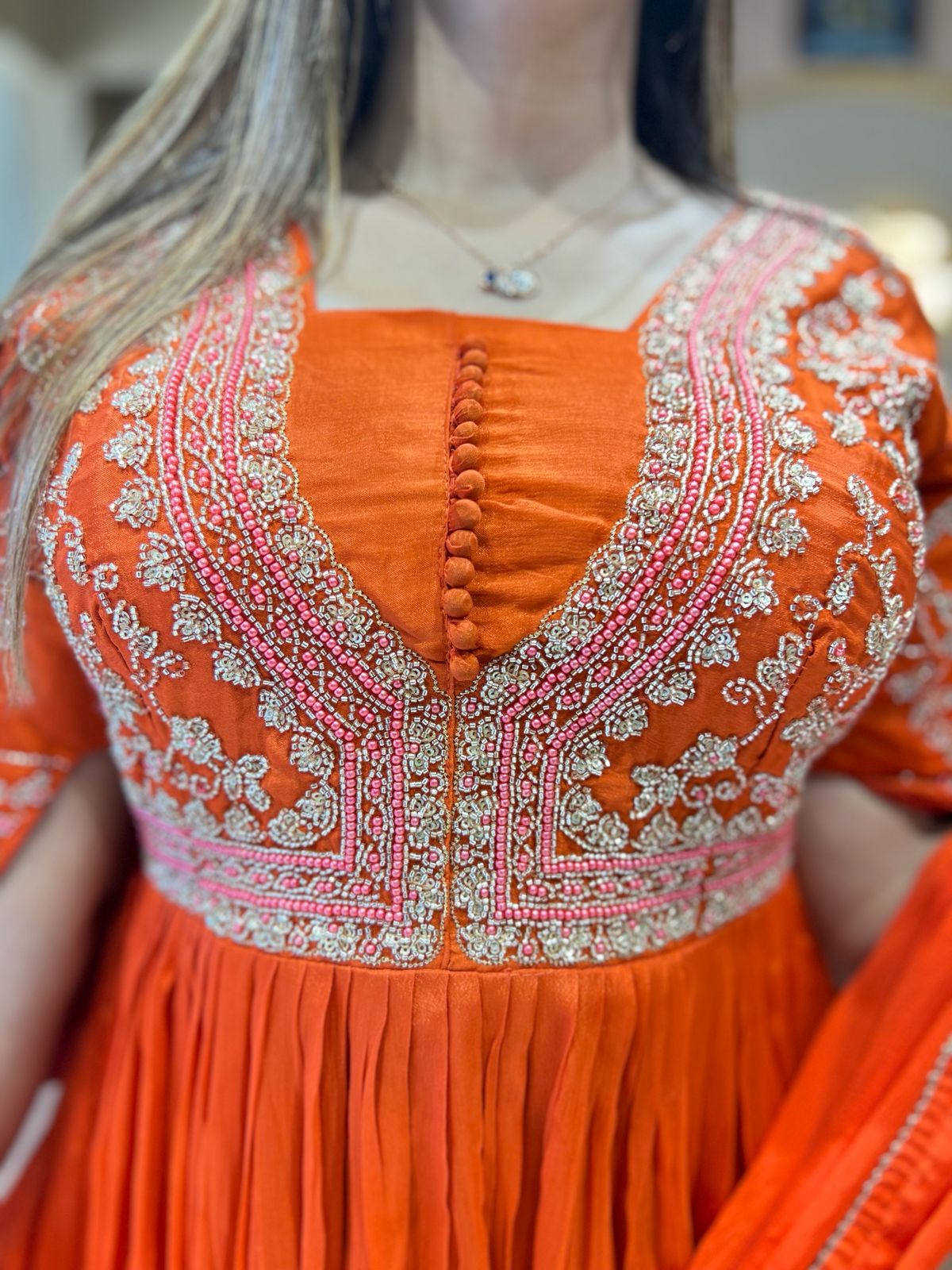 Pure Chinon Orange Gown