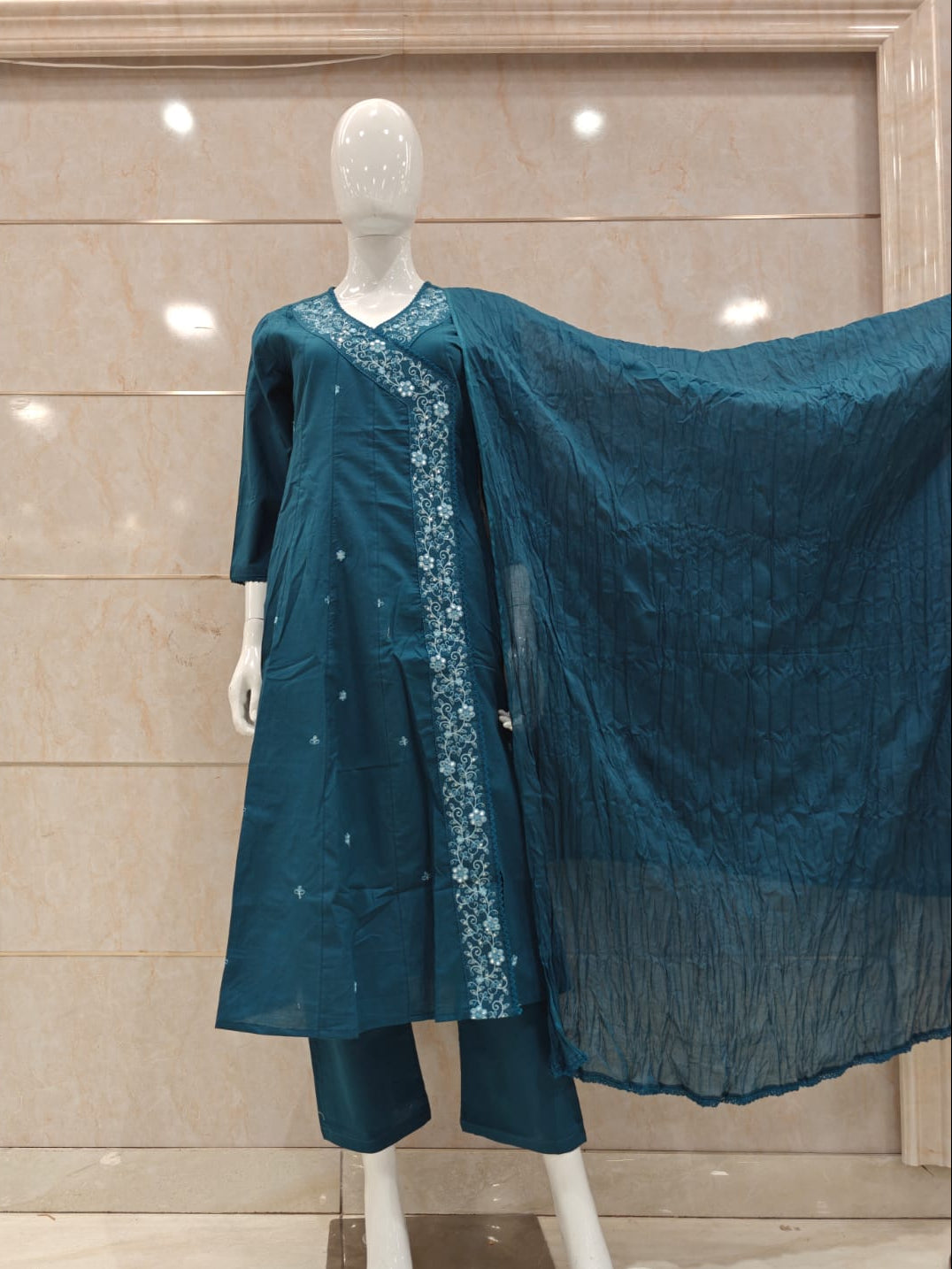 Pure Cotton Teal Blue 3pc Set