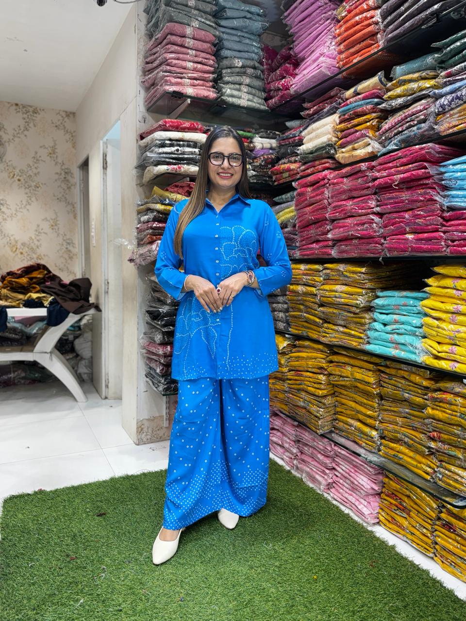 Pure Gaji Silk Royal Blue 2pc Set