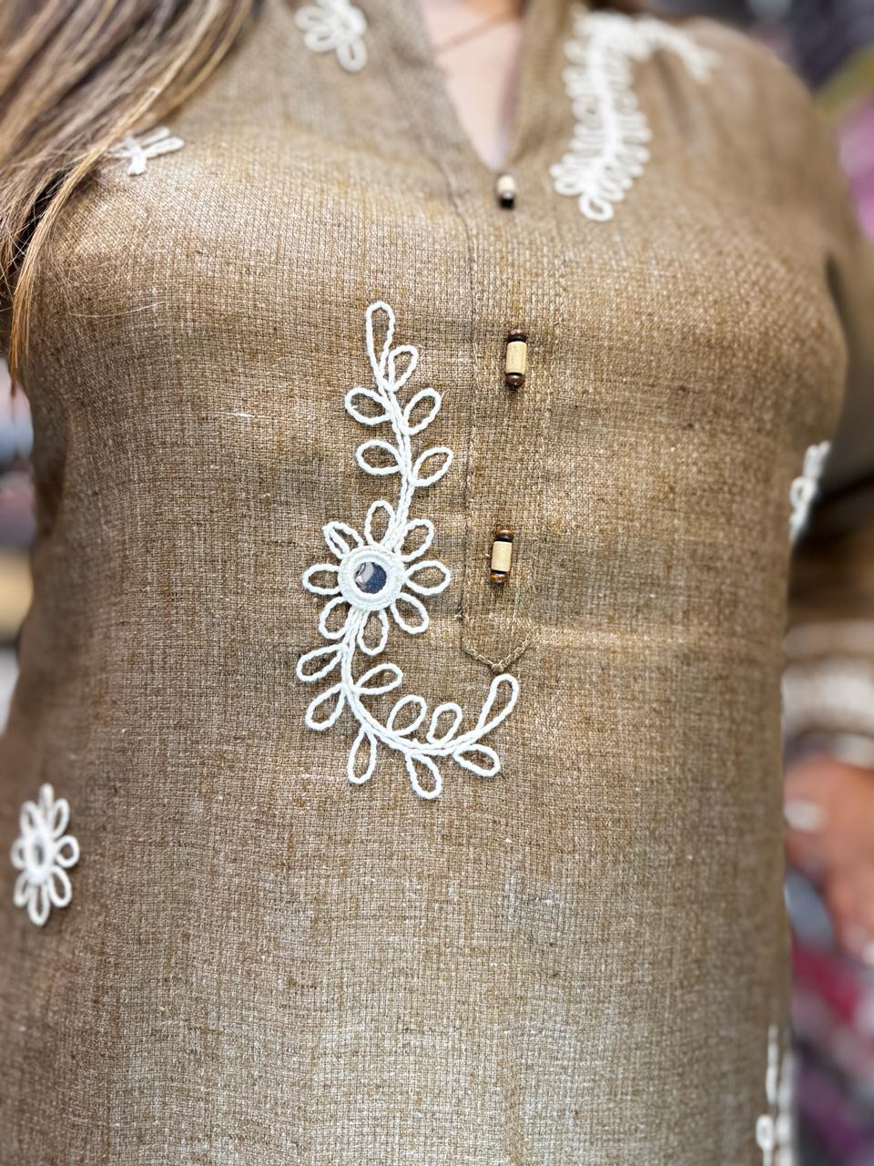Pure Jute Cotton Brown 2pc Set