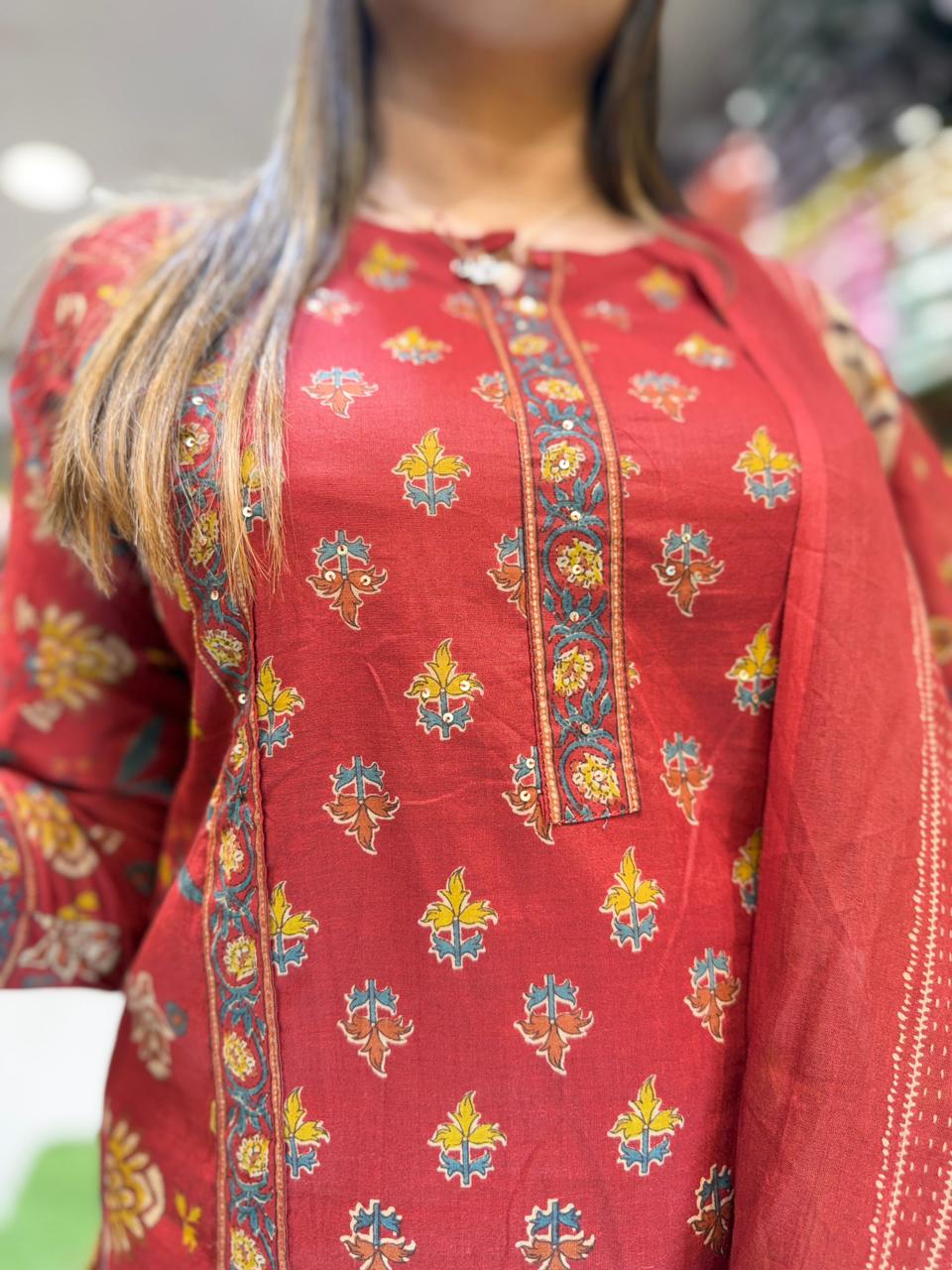 Pure Cotton Red 3pc Set