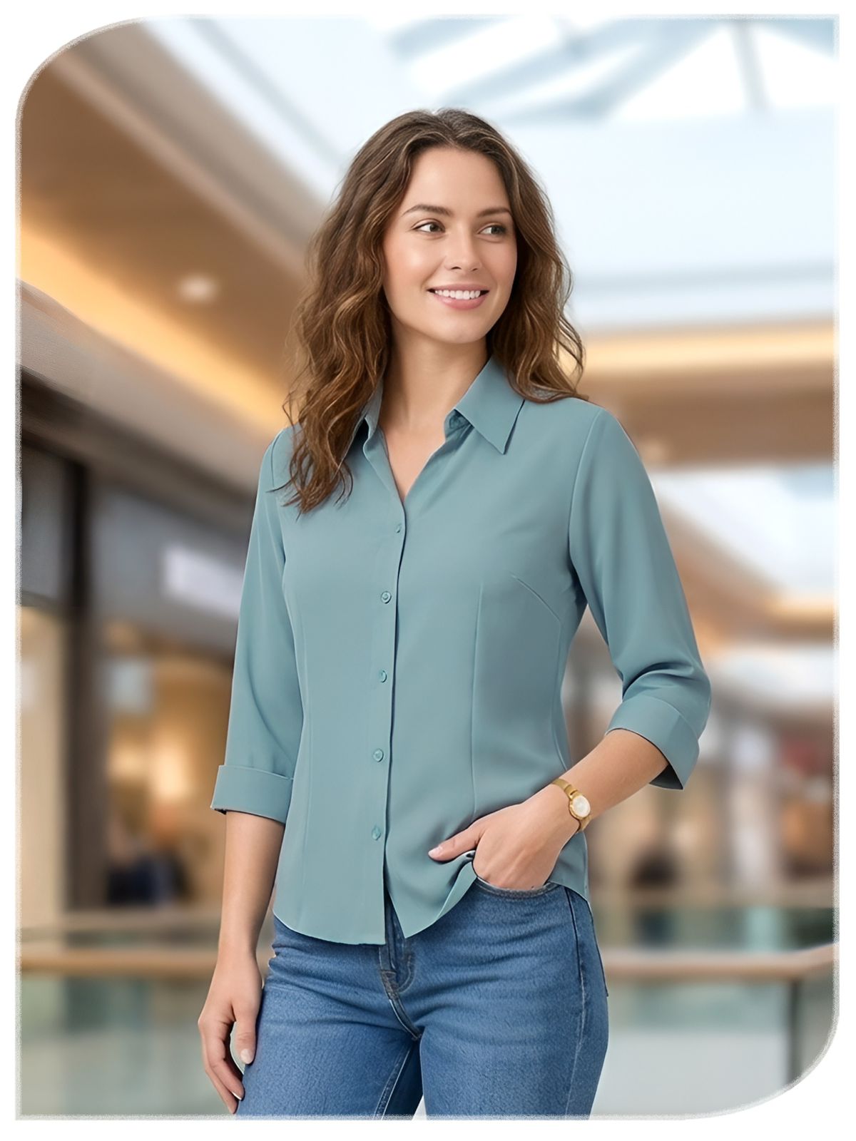 Pure German Crep Sea Green Shirt