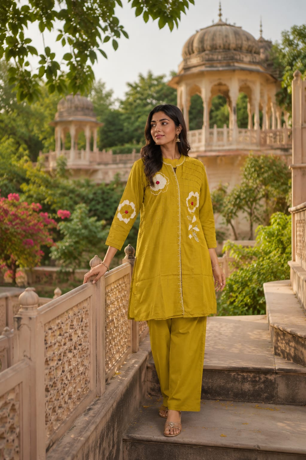 Pure Linen Cotton Yellow 2pc Set