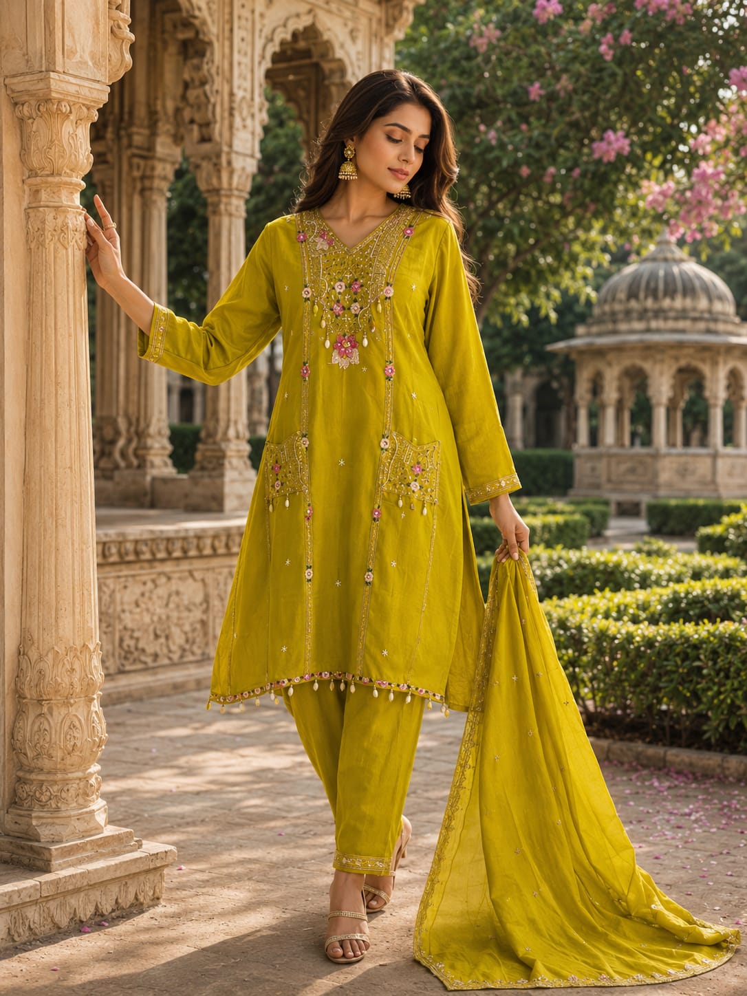 Pure Dola Silk Yellow 3pc Set