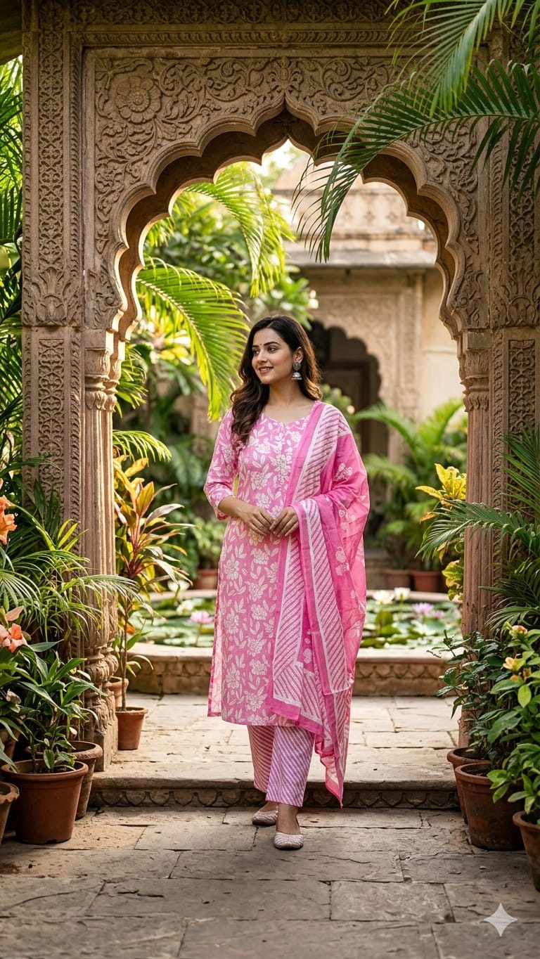 Pure Cotton Pink 3pc Set