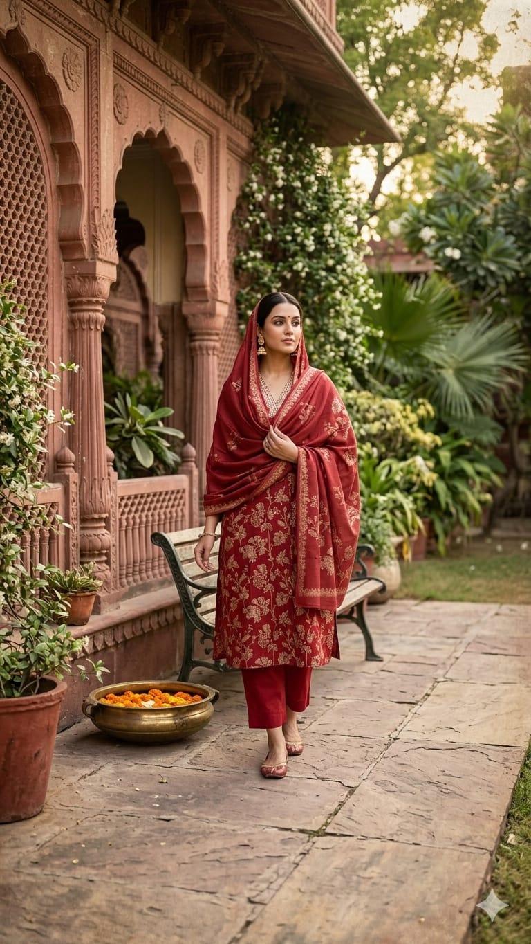 Pure Flex Cotton Maroon 3pc Set