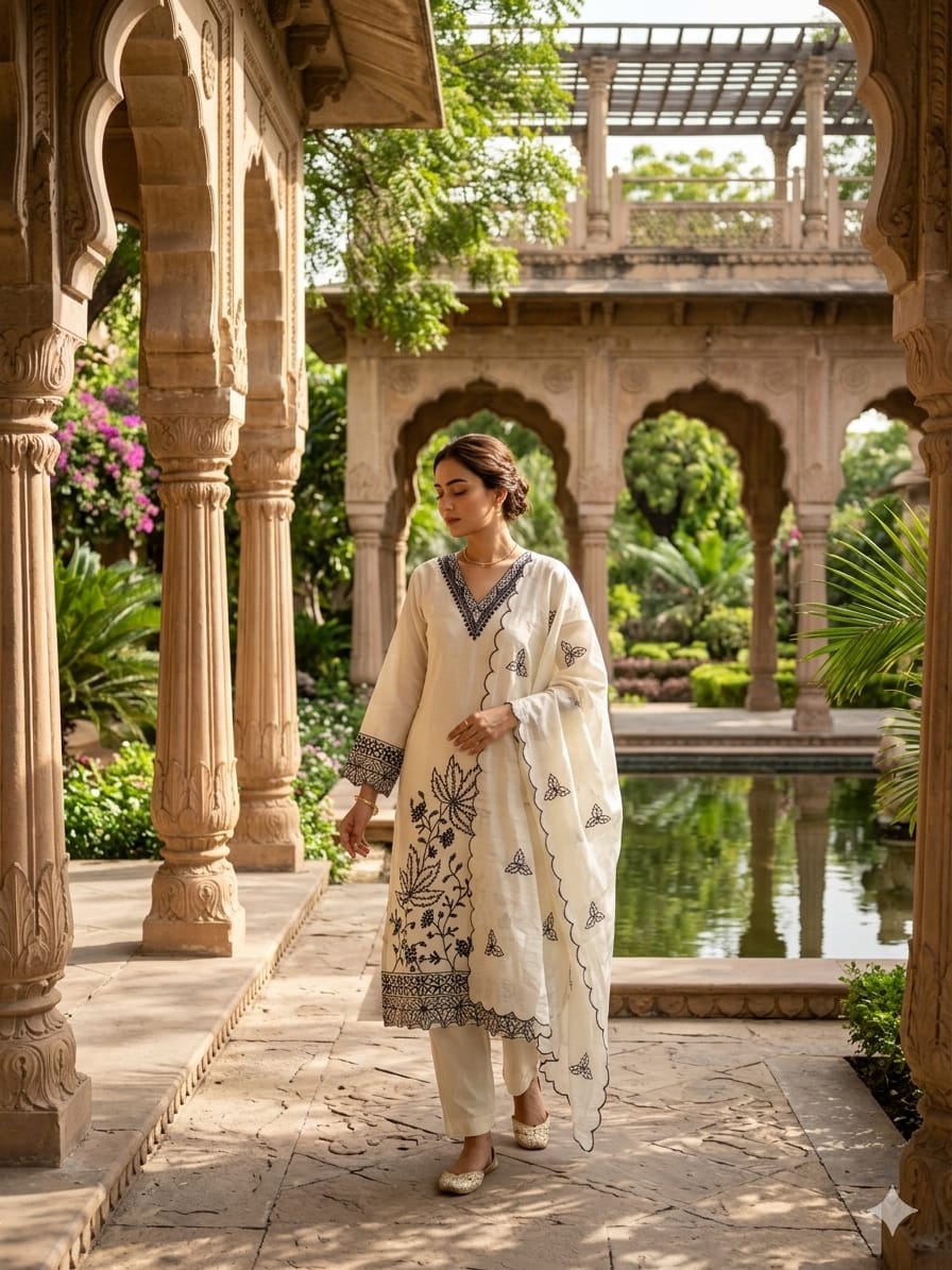 Pure Kota Doria Off White 3pc Set