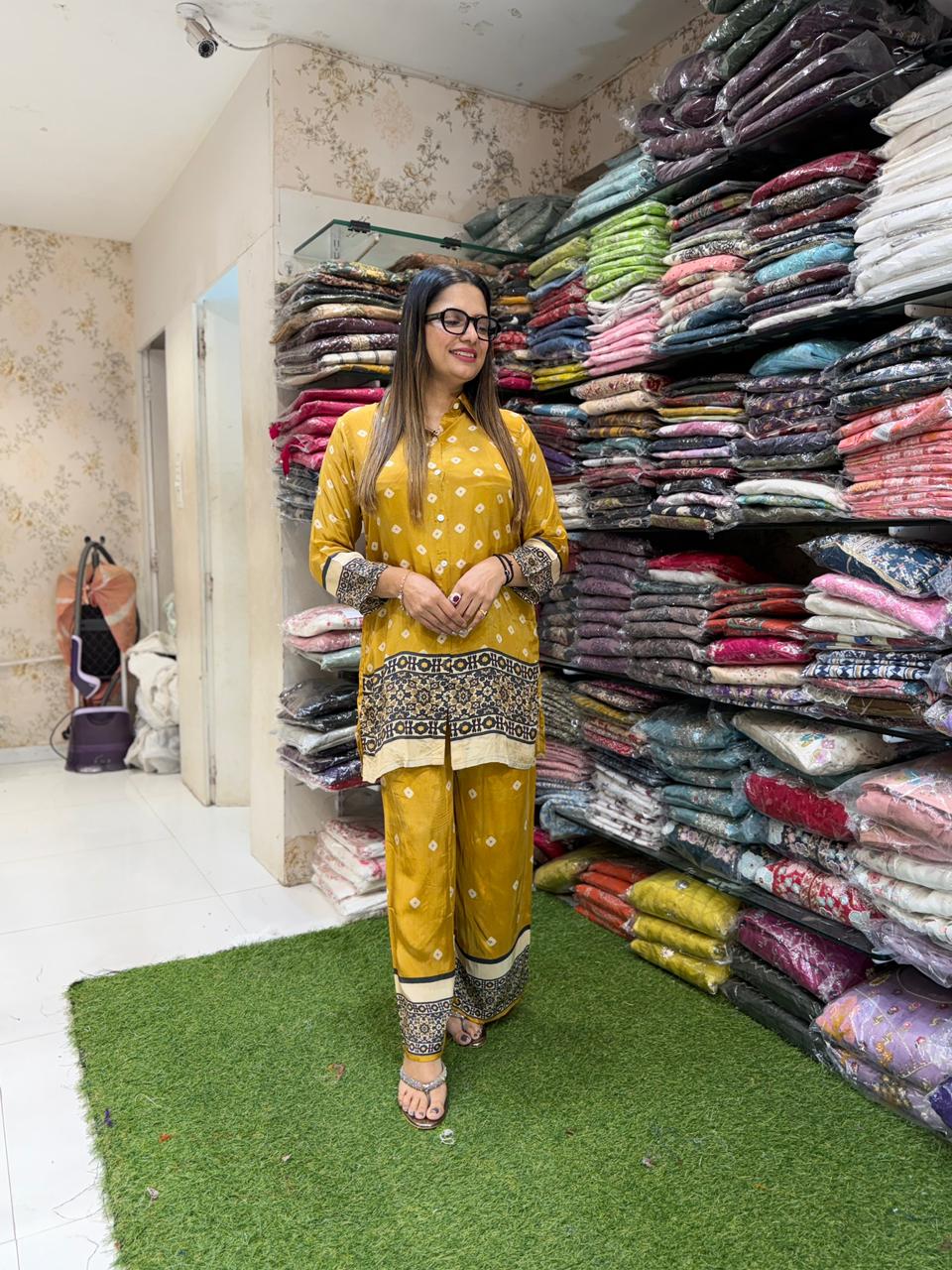 Pure Crep Mustard Yellow 2pc Set