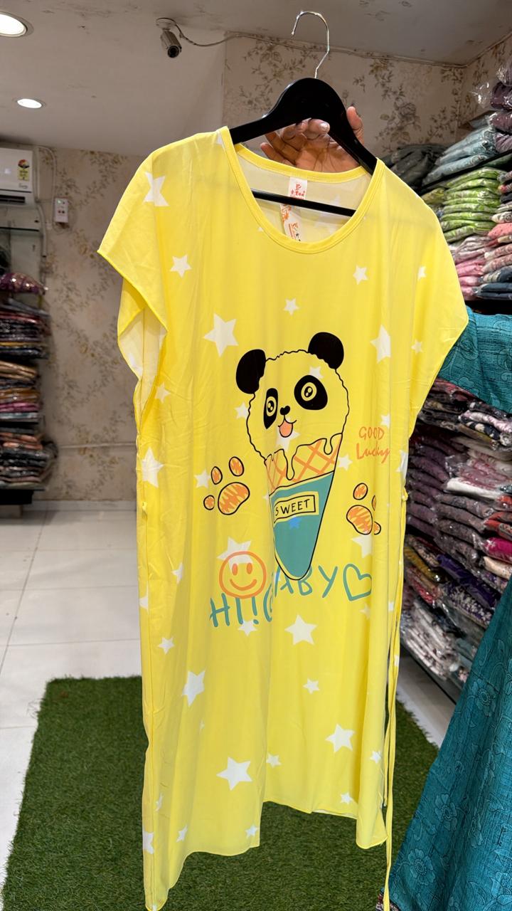 Pure Hoisery Nighty Yellow
