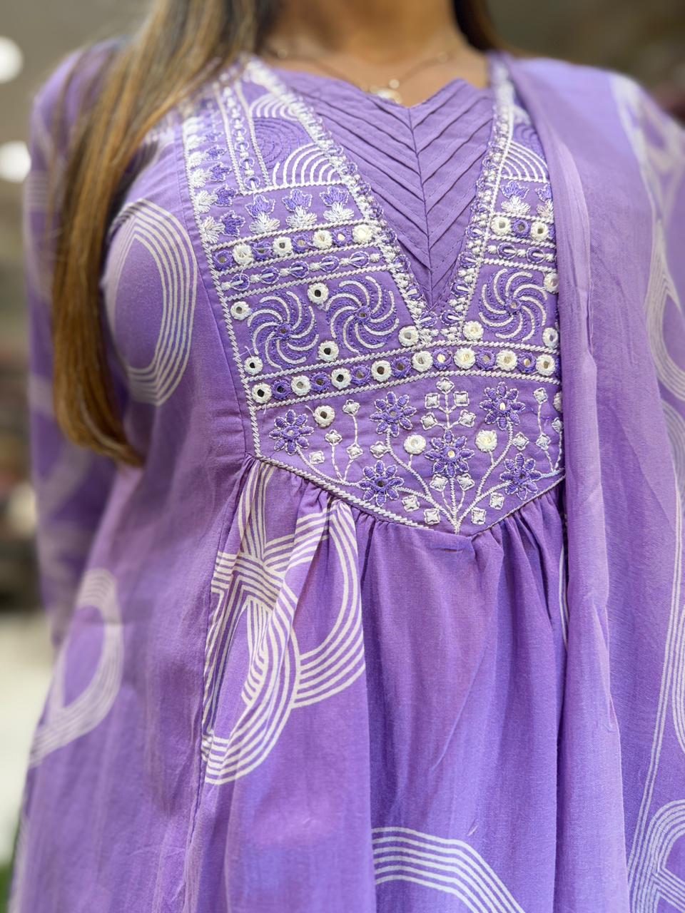 Pure Cotton Purple 3pc Set