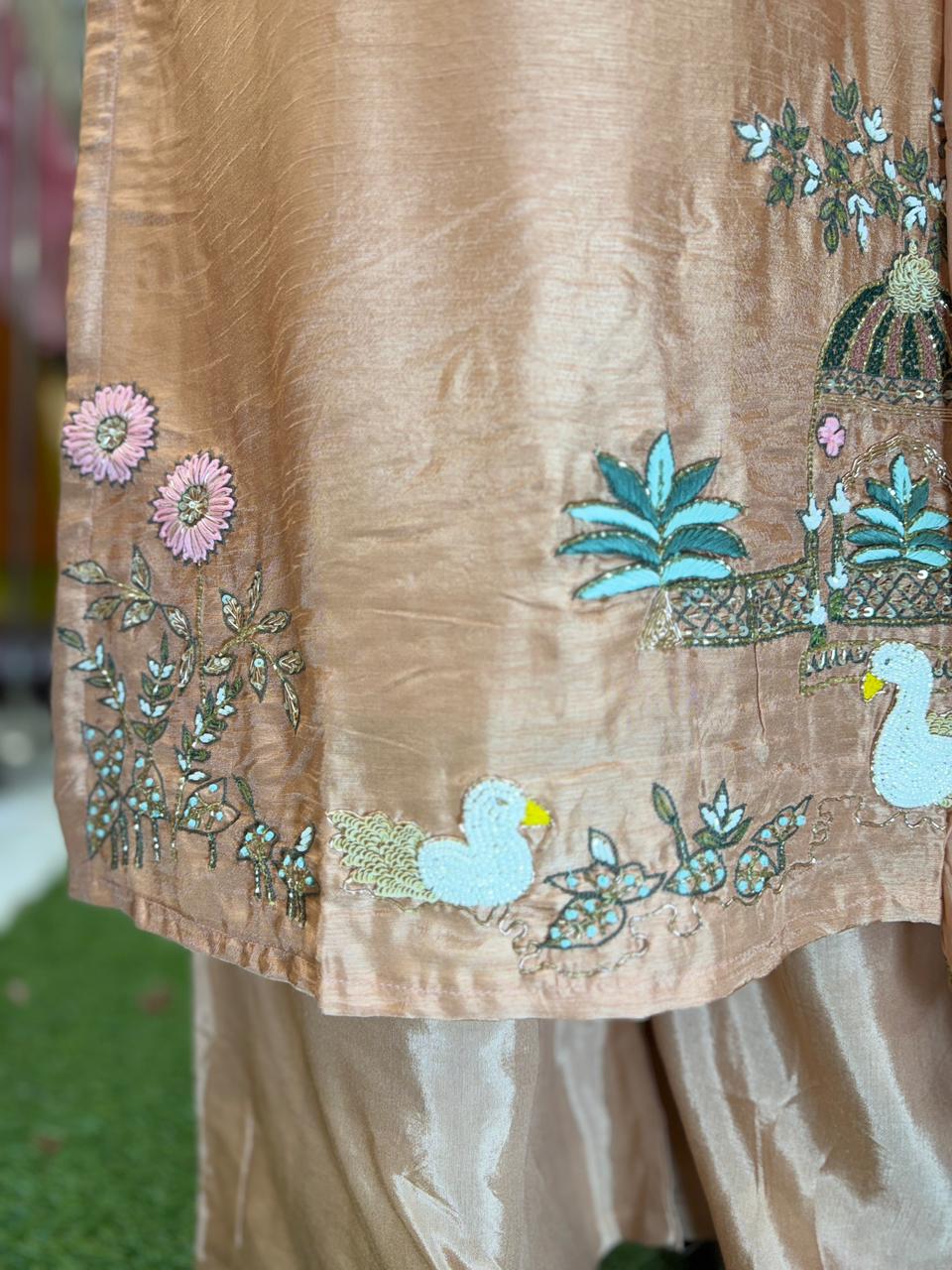 Pure Dola Silk Peach 3pc Set