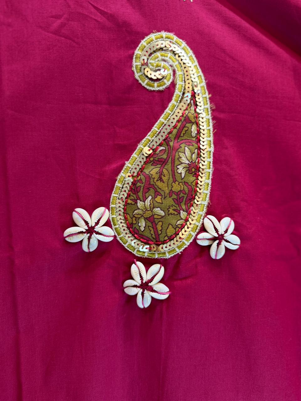 Pure Dabu Cotton Rani Pink 3pc Set