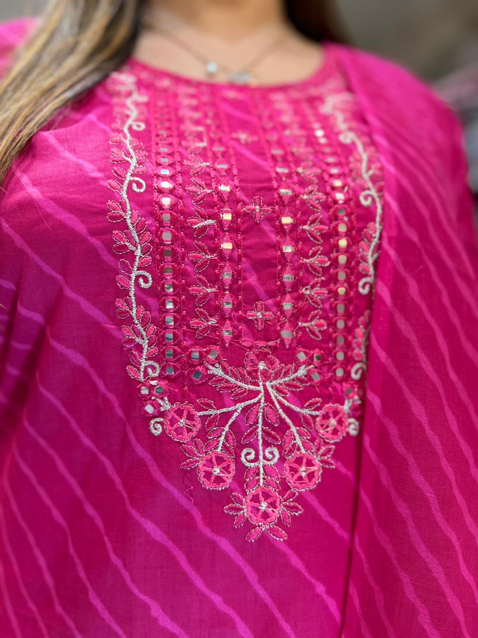 Pure Cotton Rani Pink 3pc Set