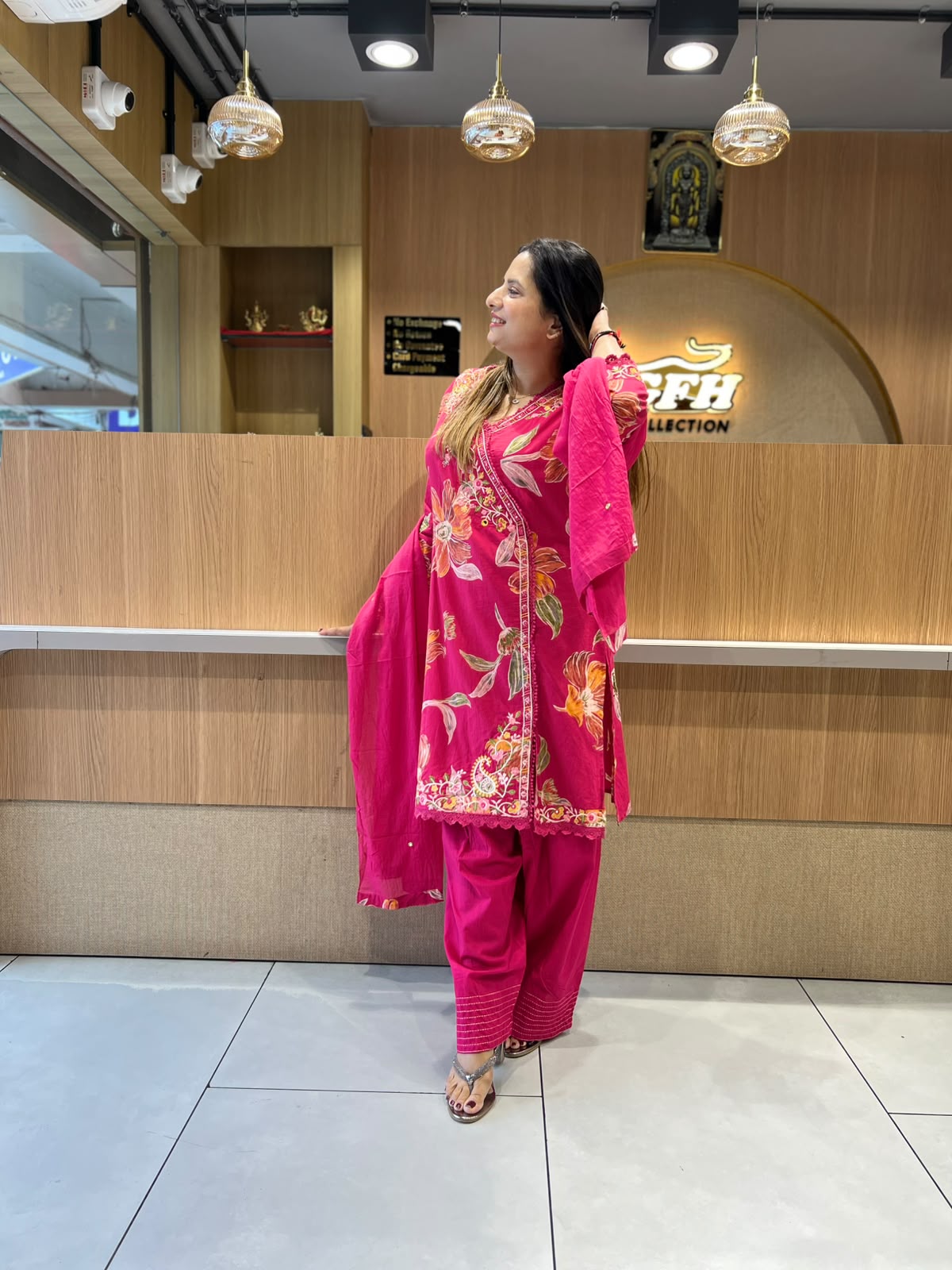 Pure Cotton Pink Farsi Salwar 3pc Set