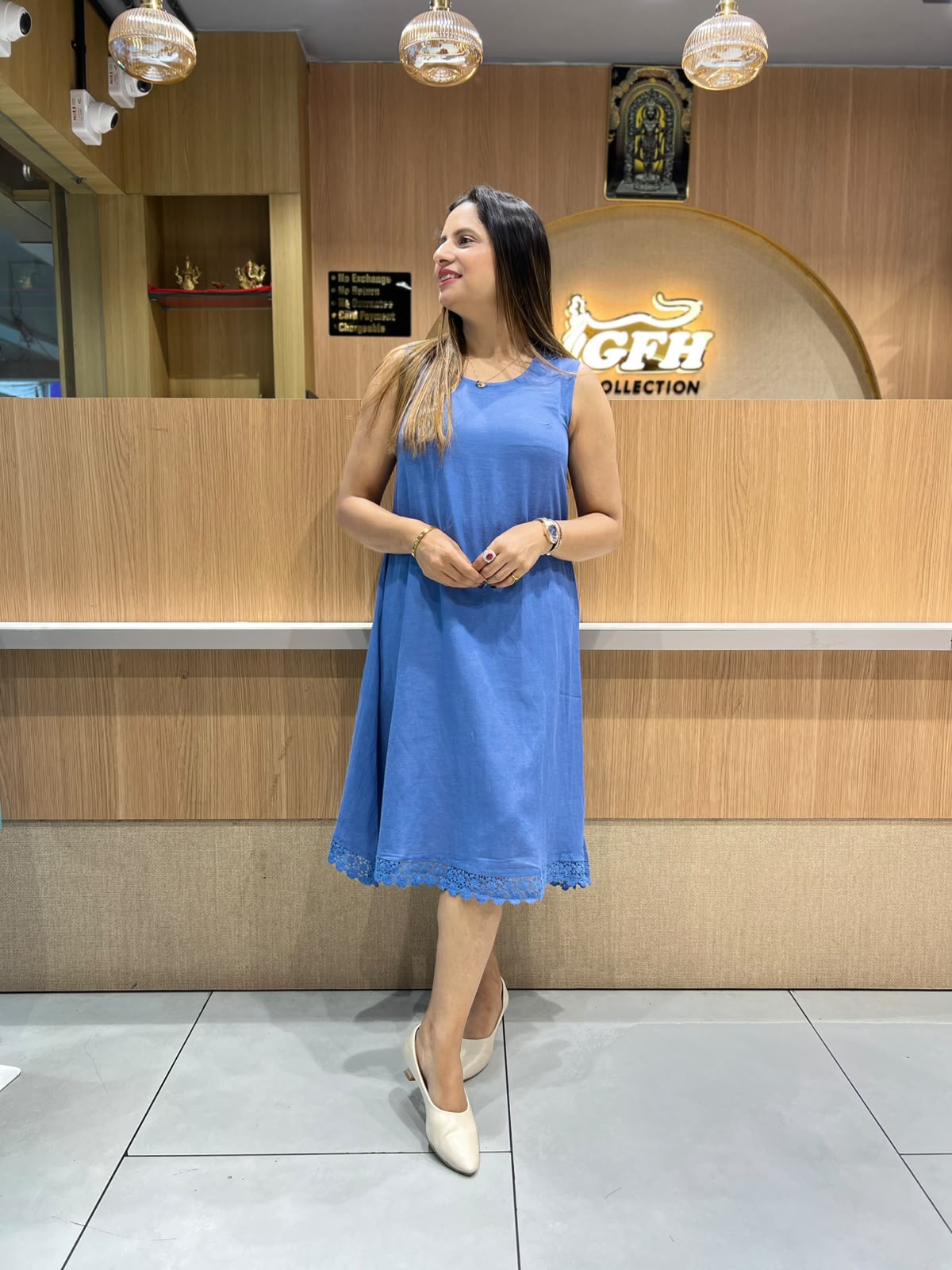 Pure Cotton Blue Midi