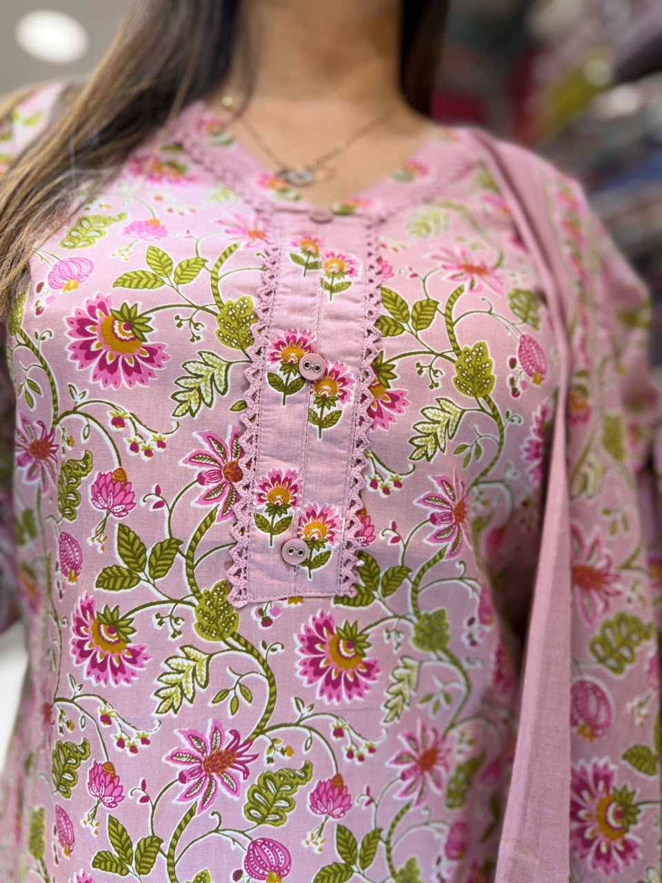 Pure Cotton Farsi Salwar Pink 3pc Set