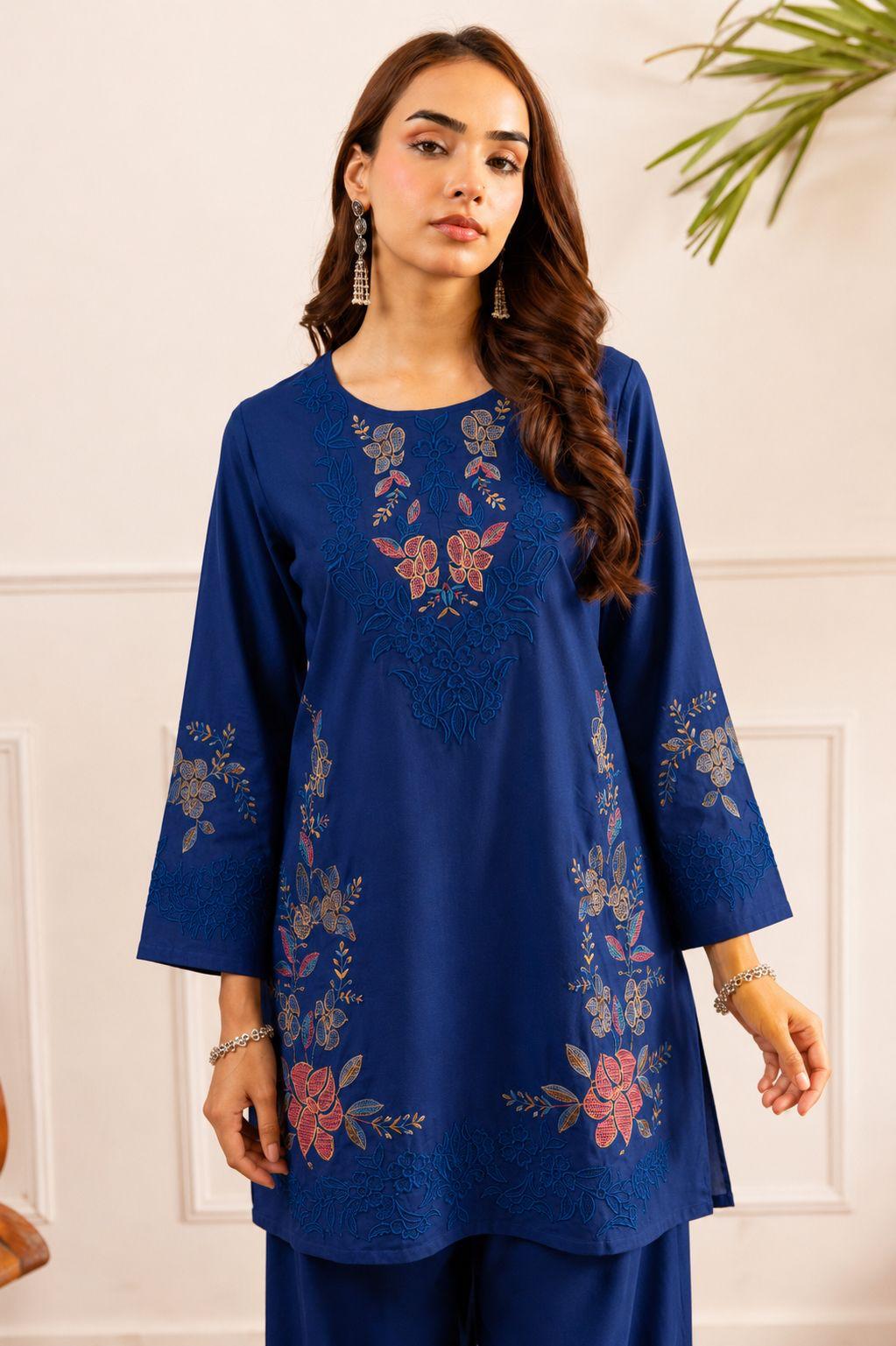 Pure German Rayon Blue 2pc Set