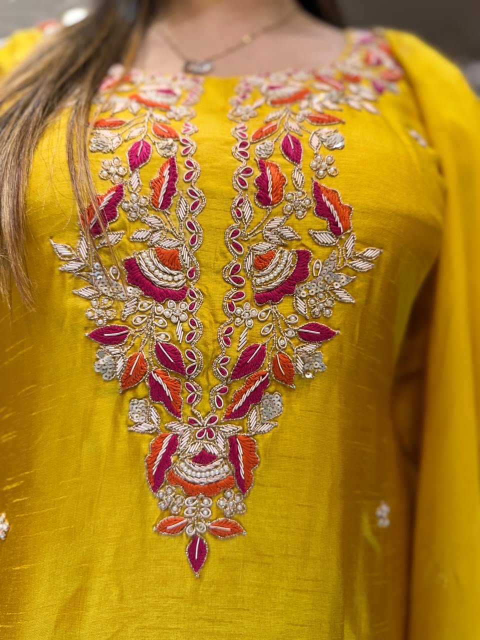 Pure Dola Silk Yellow 3pc Set