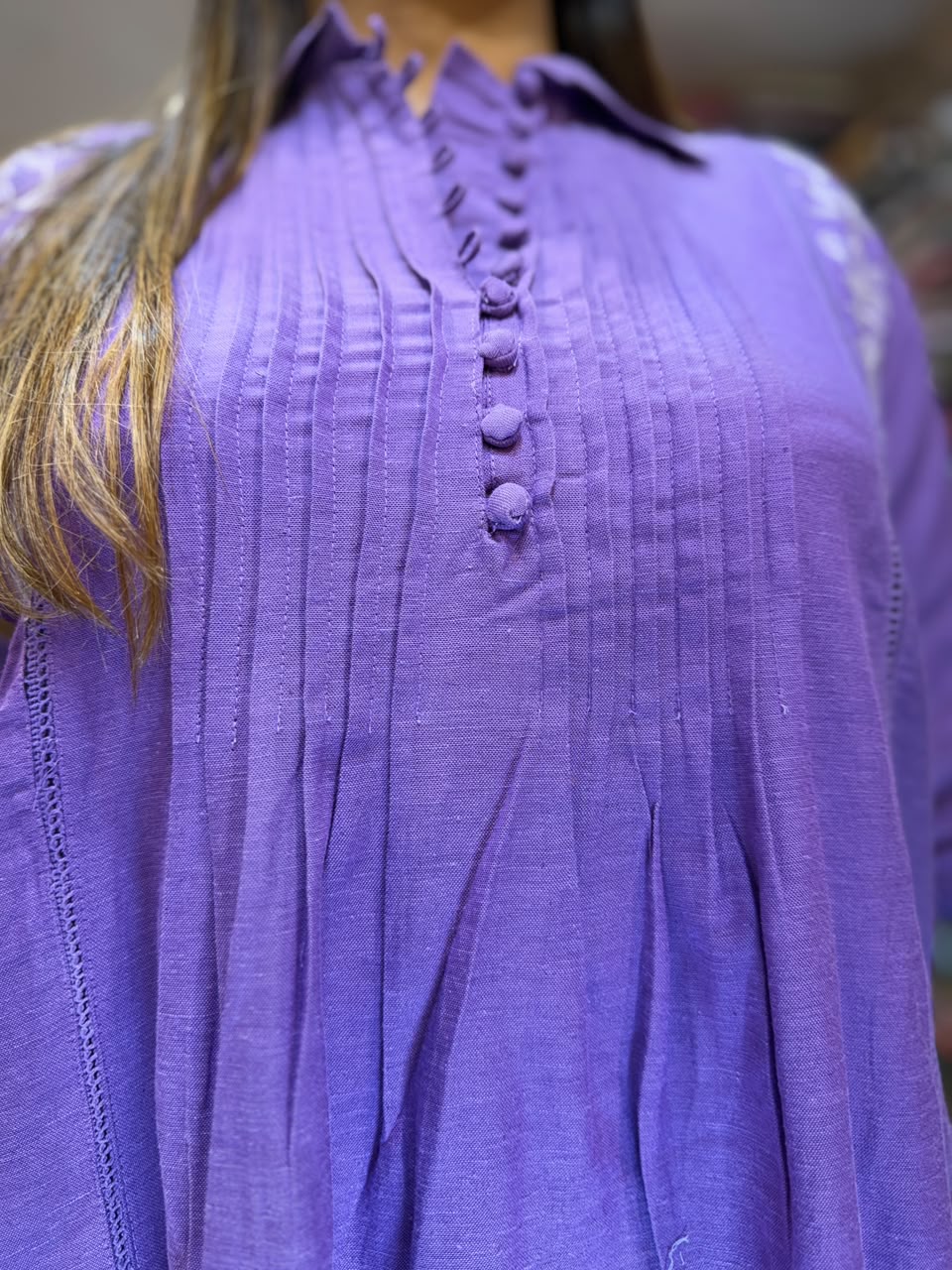 Pure Linen Cotton Purple 2pc Set