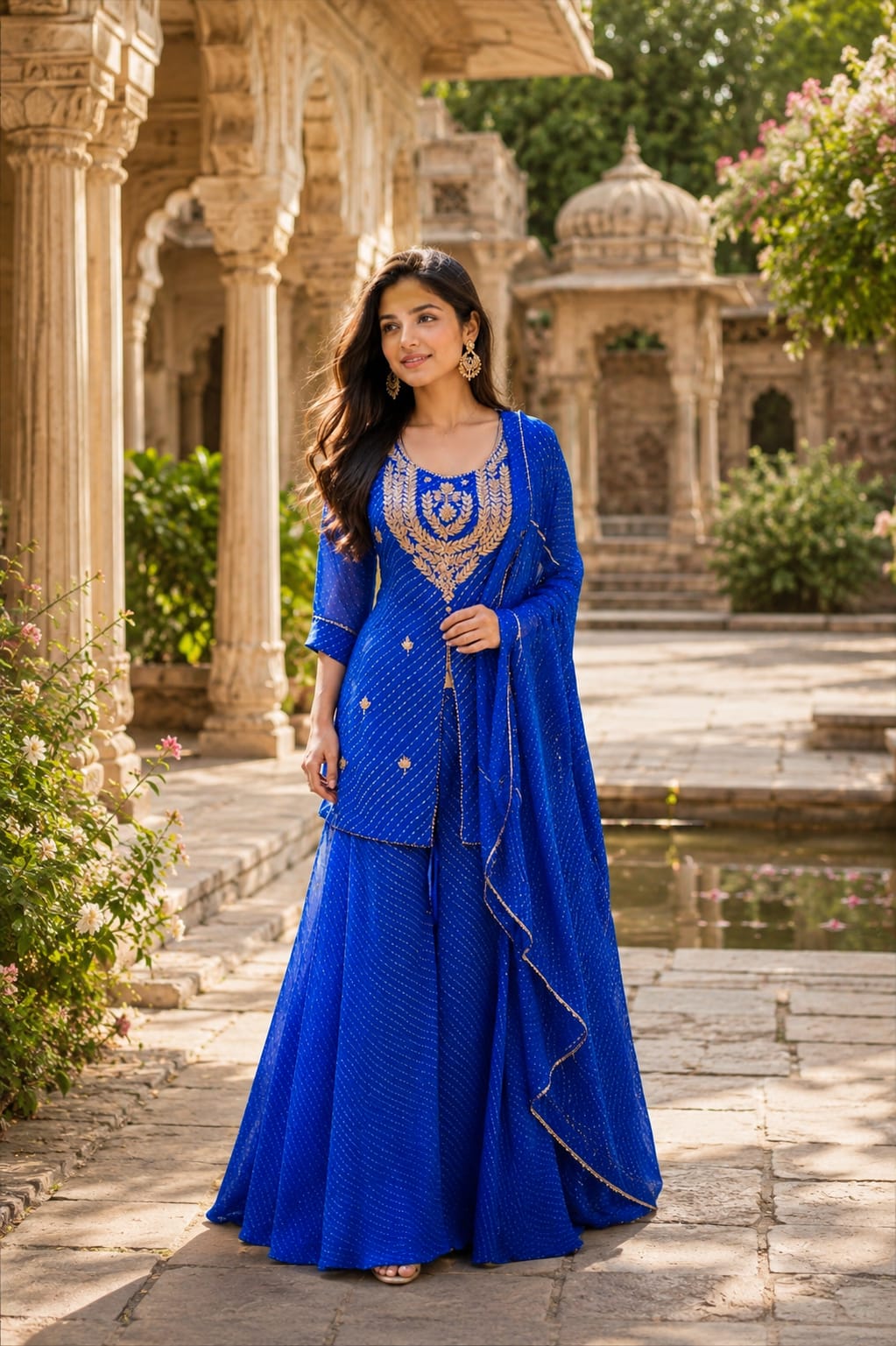Pure Georgette Blue 3pc Set