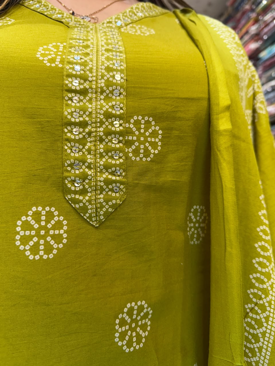 Pure Cotton Green Farsi Salwar 3pc Set