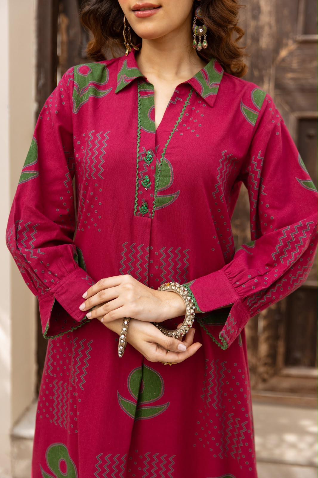 Pure Flex Cotton Mazenta 2pc Set