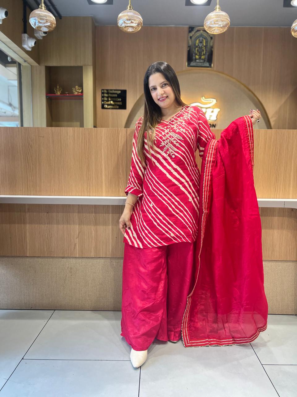 Pure Ho Silk Cherry Red 3pc Set