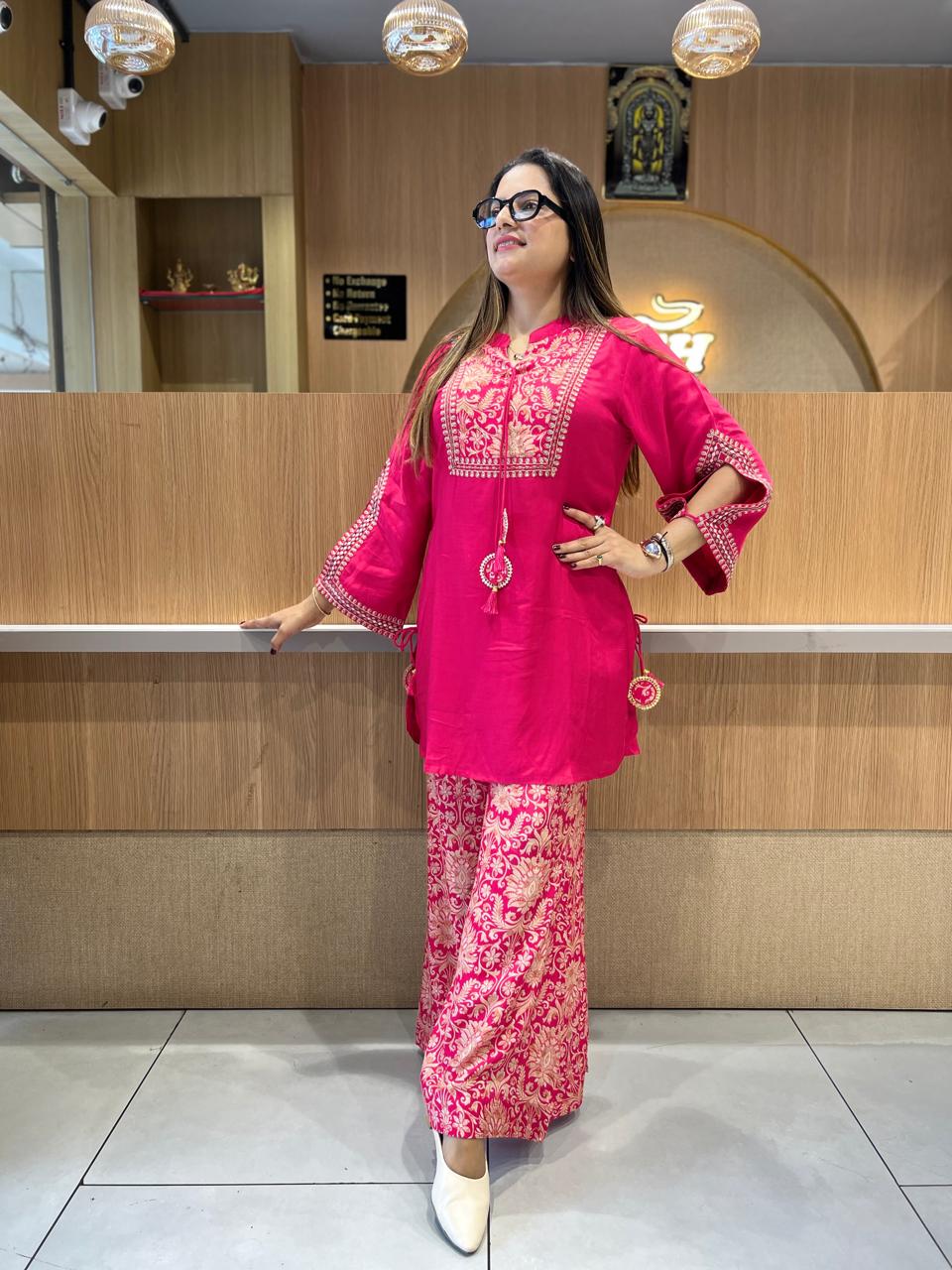Pure Muslin Pink 2pc Set