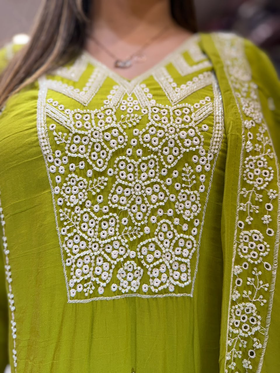 Pure Muslin Chatni Green 3pc Set