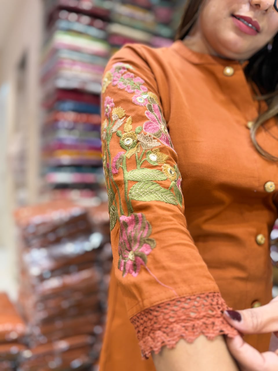 Pure Flex Cotton Rust Orange 2pc Set