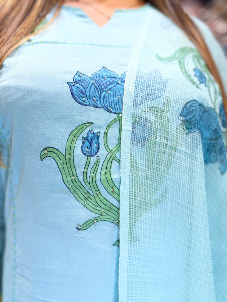 Pure Cotton Sky Blue 3pc Set