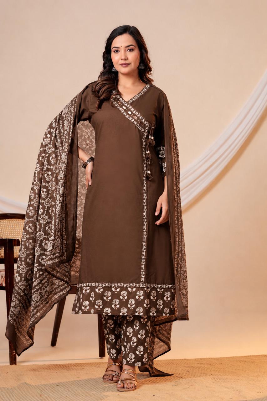 Pure Cotton Brown 3pc Set