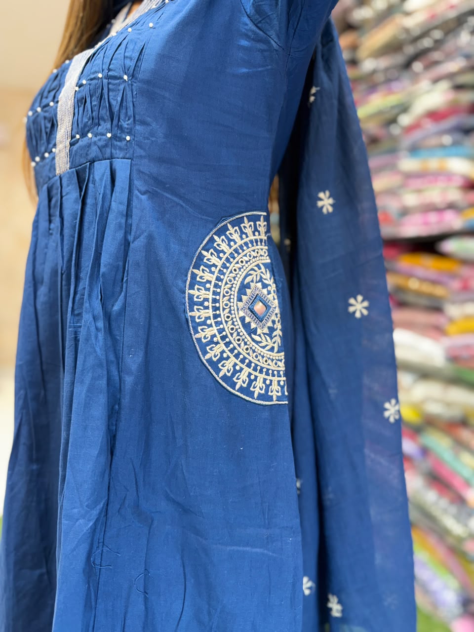 Pure Daabu Cotton Blue 3pc Set