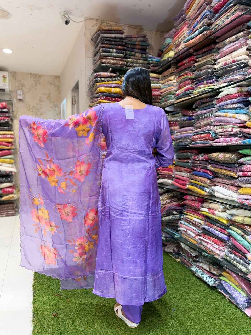 Ganapati Special Pure HO Silk Purple 3pc Set