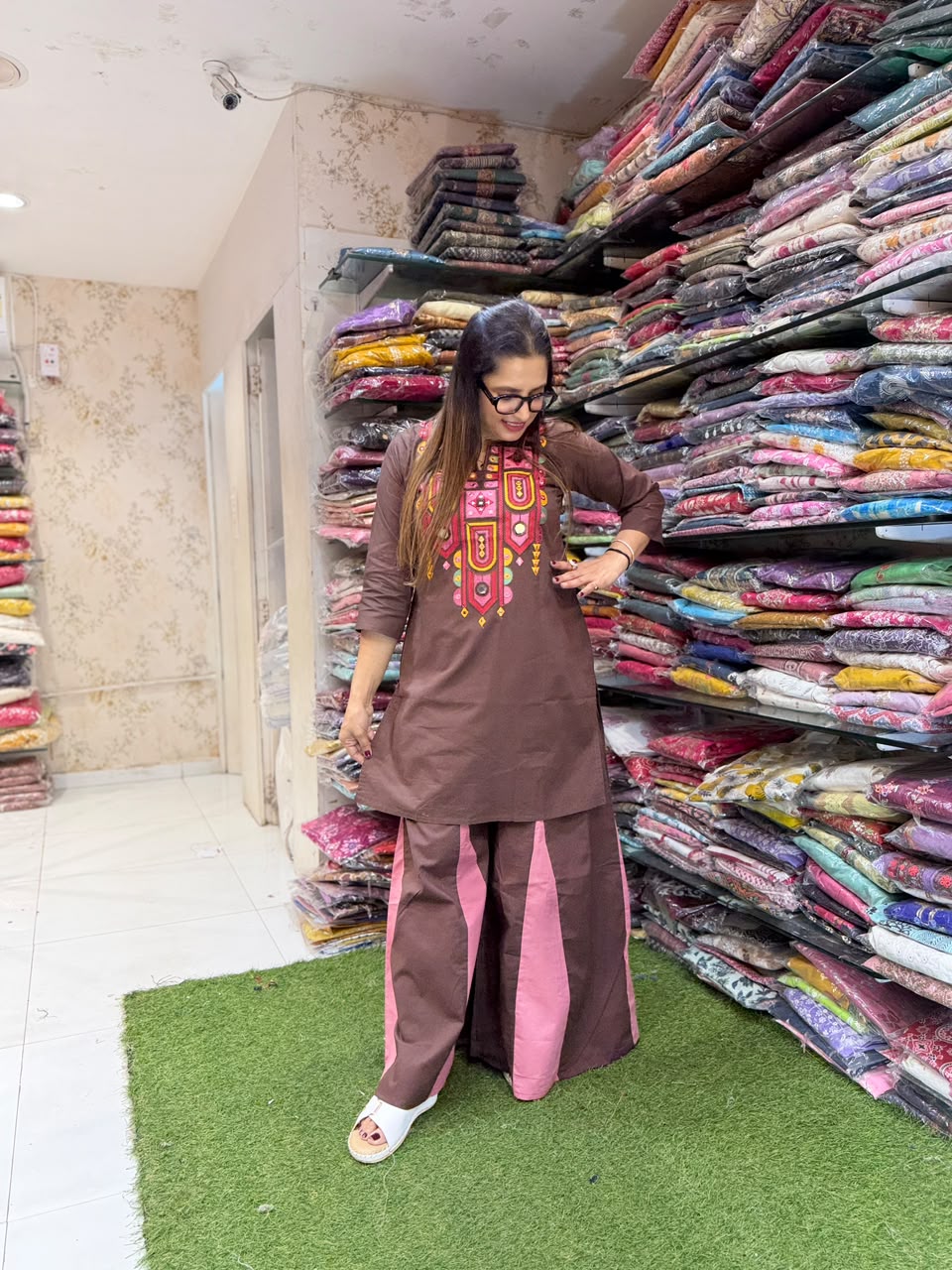 Pure Daabu Cotton Brown 2pc Set