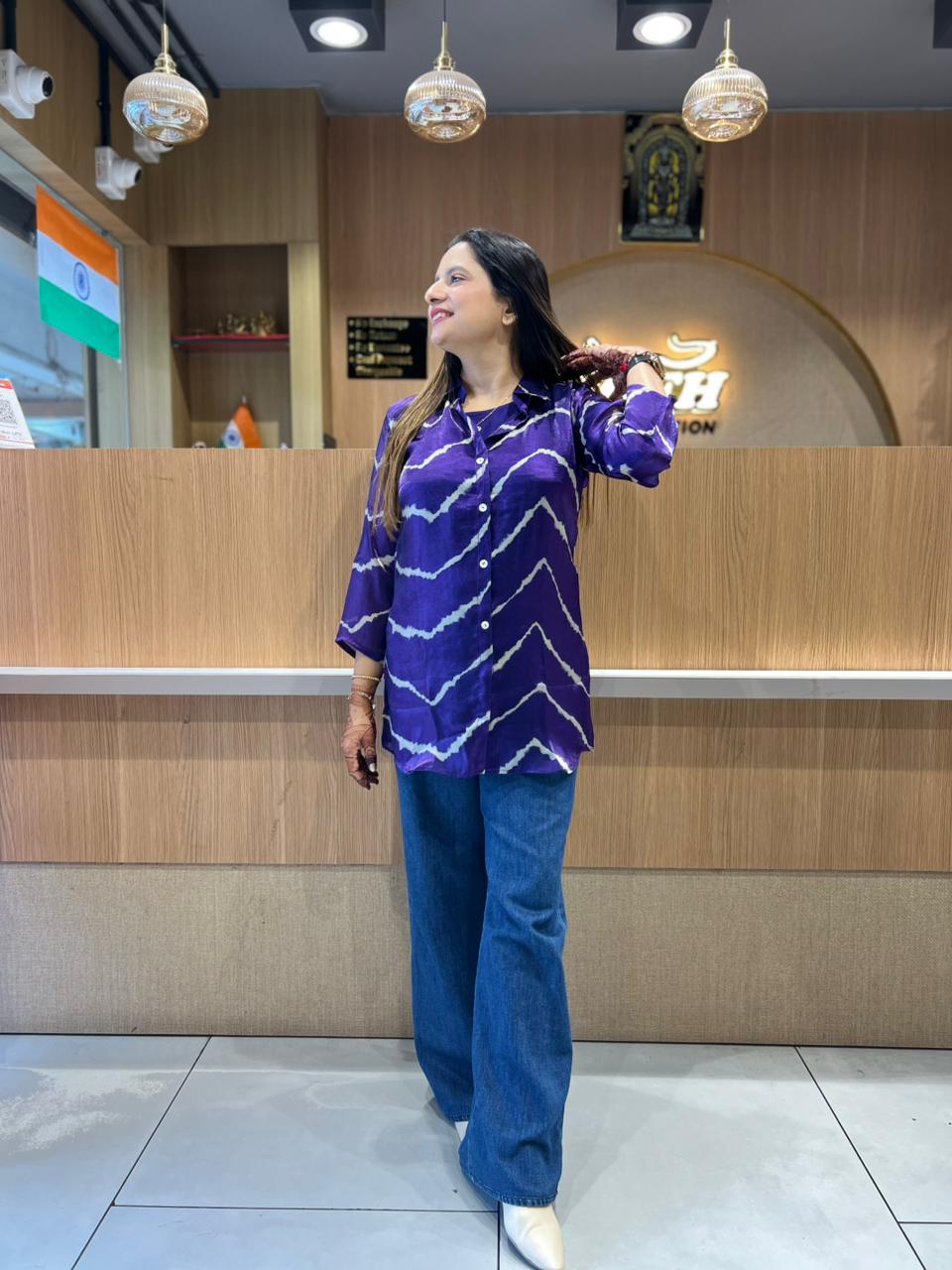 Pure Glass Organza Purple Shirt